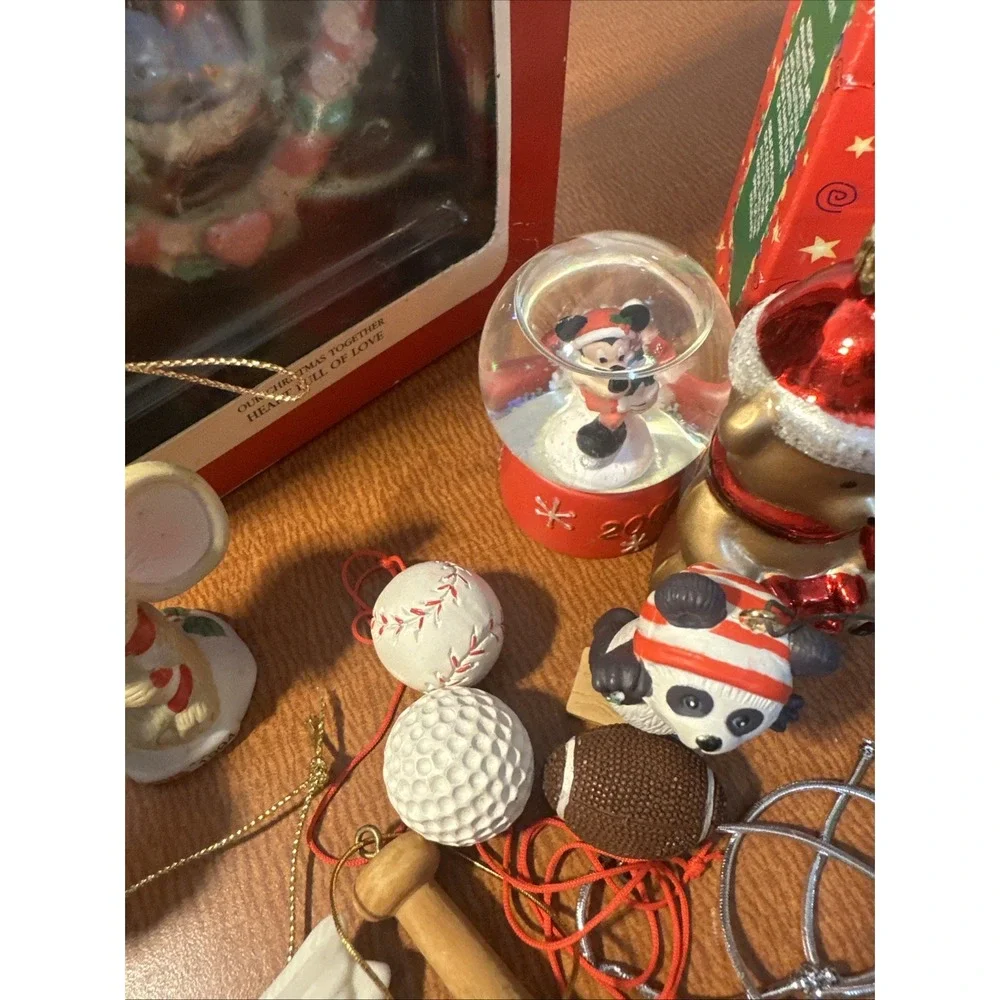 Lot Of 1990's &‎ Early 2000's Christmas Vtg Ornaments: M&Ms, Mice, Sports